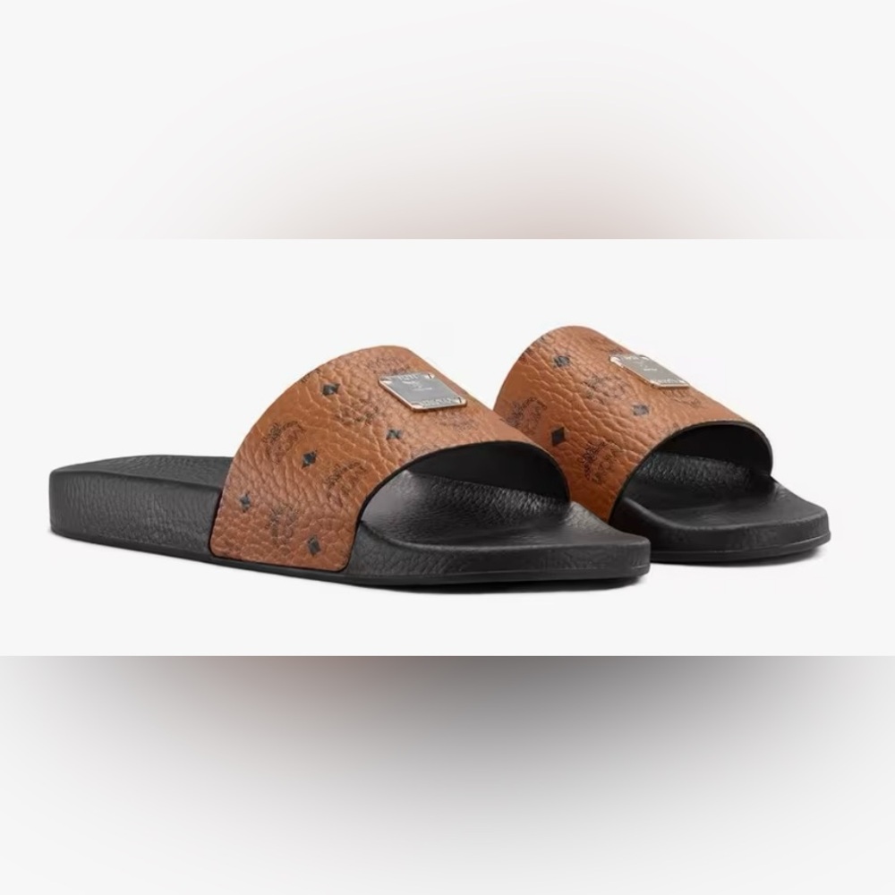 MCM Black and Brown Slide Sandals - Picture 3 of 16